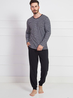 Мужская пижама с брюками на манжетах (Размер: L) (Цвет: черный)