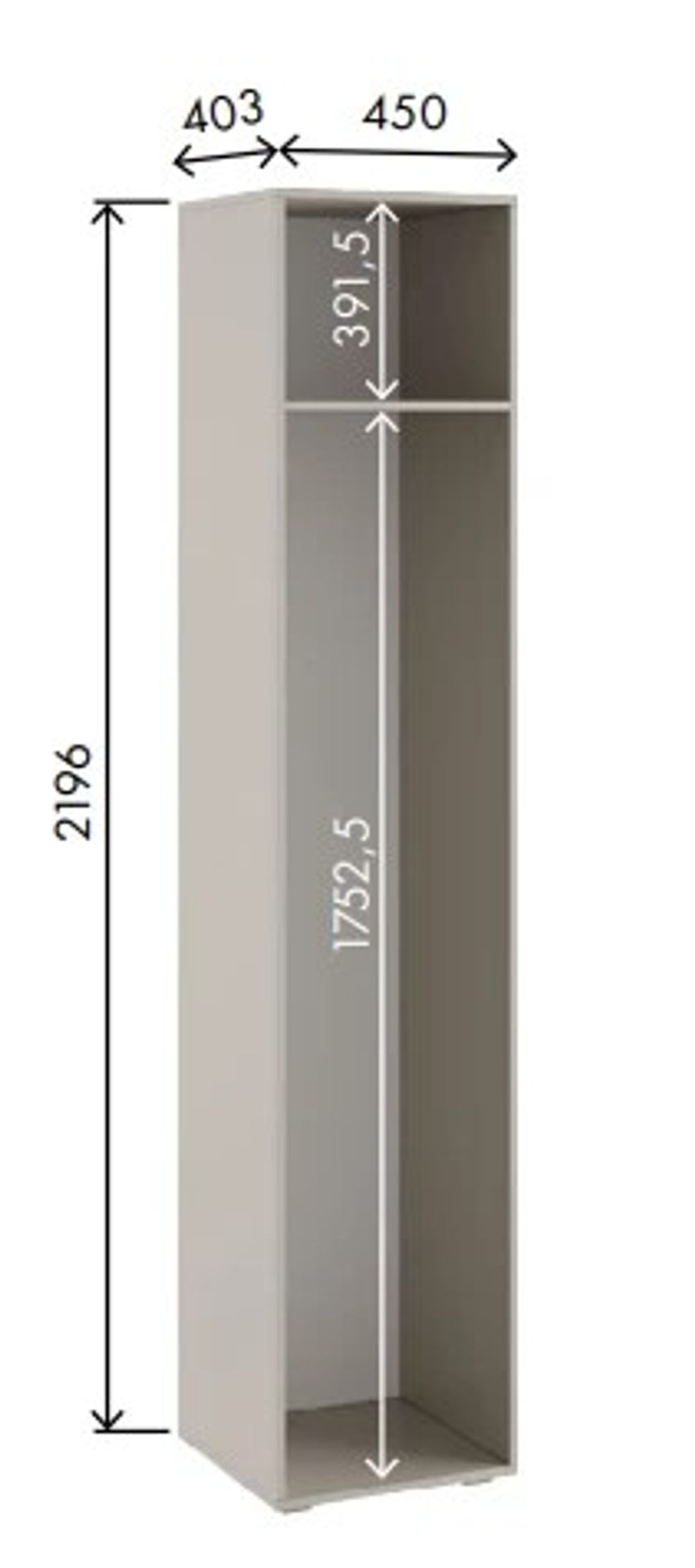 МС Заря Пенал-корпус ЗПК-1 450*2176*403 (лдсп кашемир)