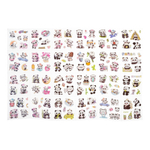 Наклейки стикеры Basir, серия "Панда", размер 16,5*16,5 см, 4 листа