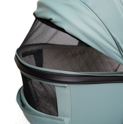 Детская коляска Peppy Monaco 3 в 1 с автокреслом First Mint (мятный), рама черная