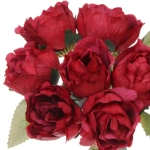 Цветы искусственные «Нежная роза» букет 9шт 23см красные