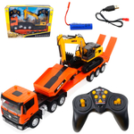 Радиоуправляемый экскаватор и грузовик HUI NA TOYS масштаб 1:24 2.4G , HN1319
