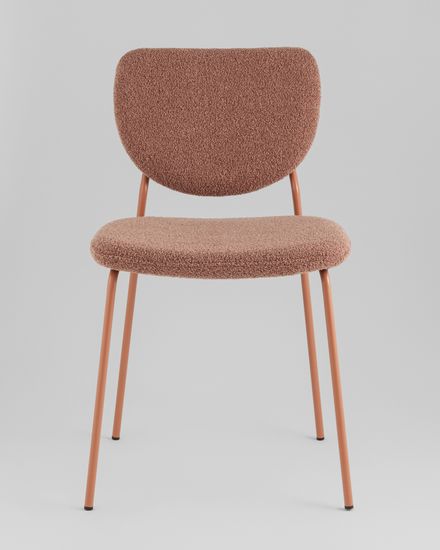 Стул обеденный Gigi коричневый букле розовые ножки