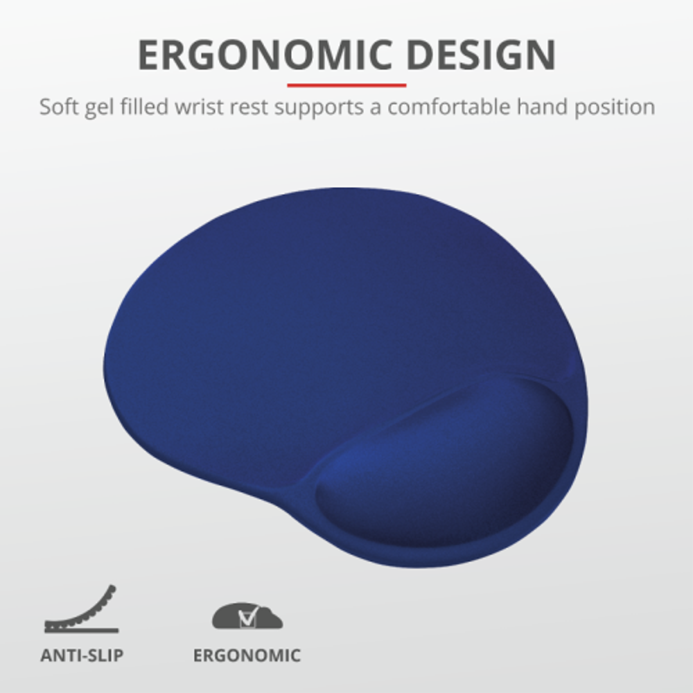 Коврик для мыши Trust 20426 с подушкой для запястья синий BigFoot | Мыши