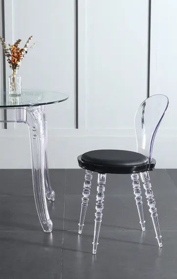 Стул Babel прозрачный с черным сиденьем
