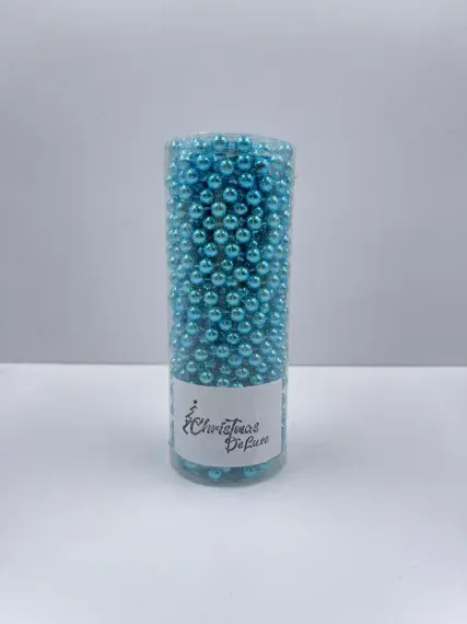 Пластиковые бусы Бисер 8 мм.*10 м., бирюзовый, Christmas DeLuxe (89750)