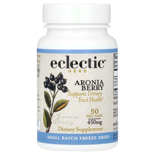 Eclectic Herb, сублимированные ягоды черноплодной рябины, 50 вегетарианских капсул (450 мг в 1 капсуле)