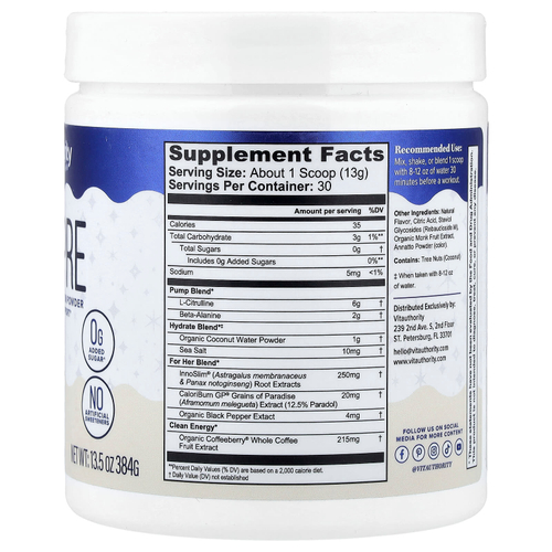 Vitauthority, Active, Vita Pre, увлажняющий порошок перед тренировкой, Paradise Punch, 384 г (13,5 унции)