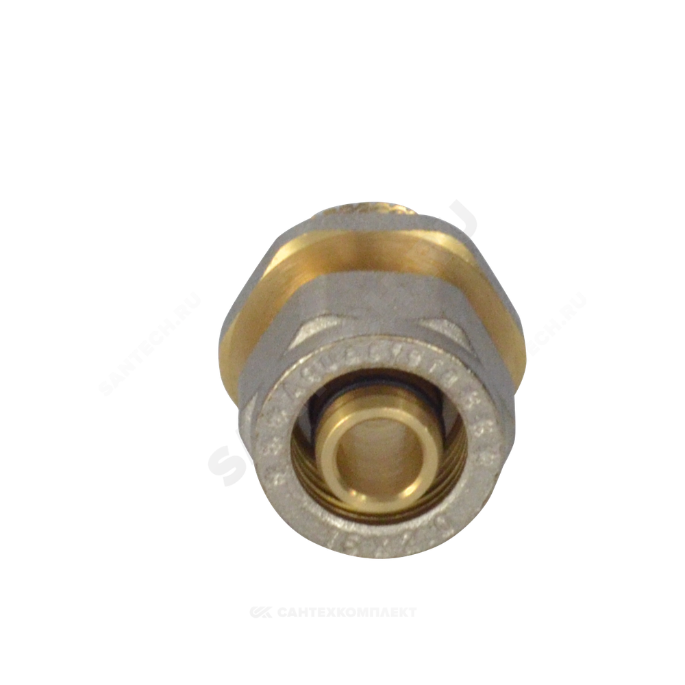 Муфта МП латунь никель обжим Дн 16х3/4" НР ГОСТ 32415-2013 7001 Aquasfera 7001-02