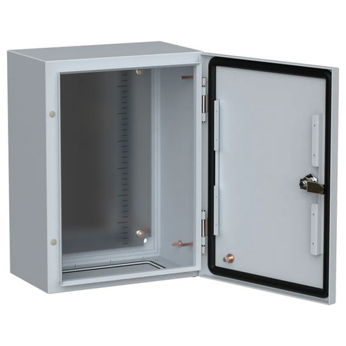 Щит металлический влагозащищенный TITAN 5 ЩМП 500х400х200мм с монтажной платой УХЛ1 IP66 серый ИЭК TI5-10-N-050-040-020-66