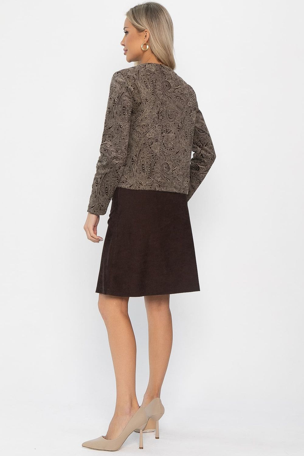 Костюм с юбкой Мэдди (коричневый) К14340-10М LT Collection