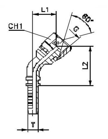 Фитинг DN 08 BSP (Г) 3/8 (45)