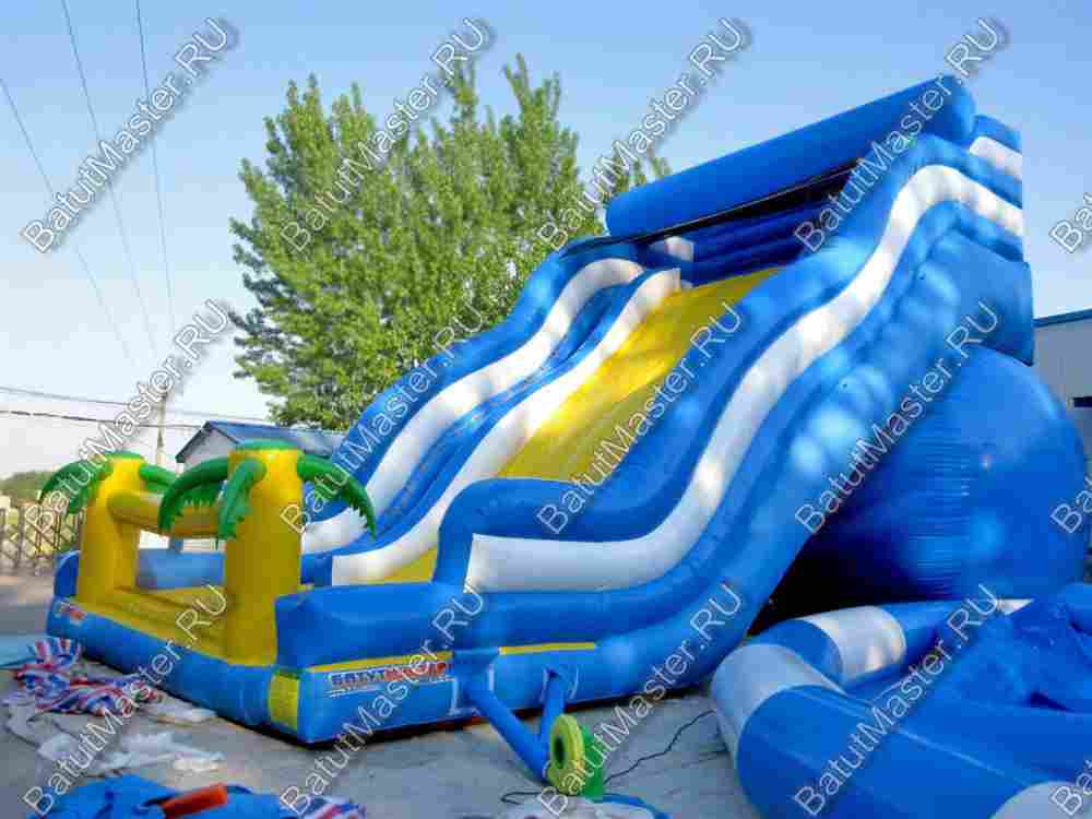 Большой надувной батут-горка "Волна - 2" 12*7*9 м