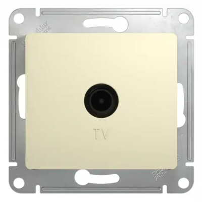 GLOSSA TV РОЗЕТКА проходная 4дБ, механизм, БЕЖЕВЫЙ