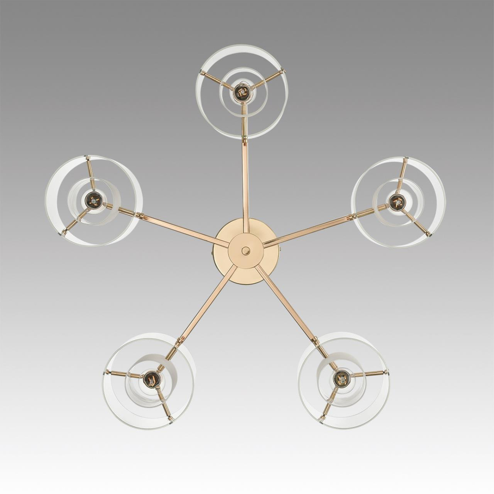 6587/5C MODERNI LN26 133 золото/прозрачный, металл/стекло Люстра потолочная E14 5*40W 220V VERDI