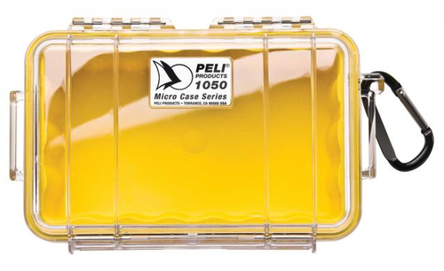 Защитный кейс Peli™ 1050 прозрачный с желтой вставкой