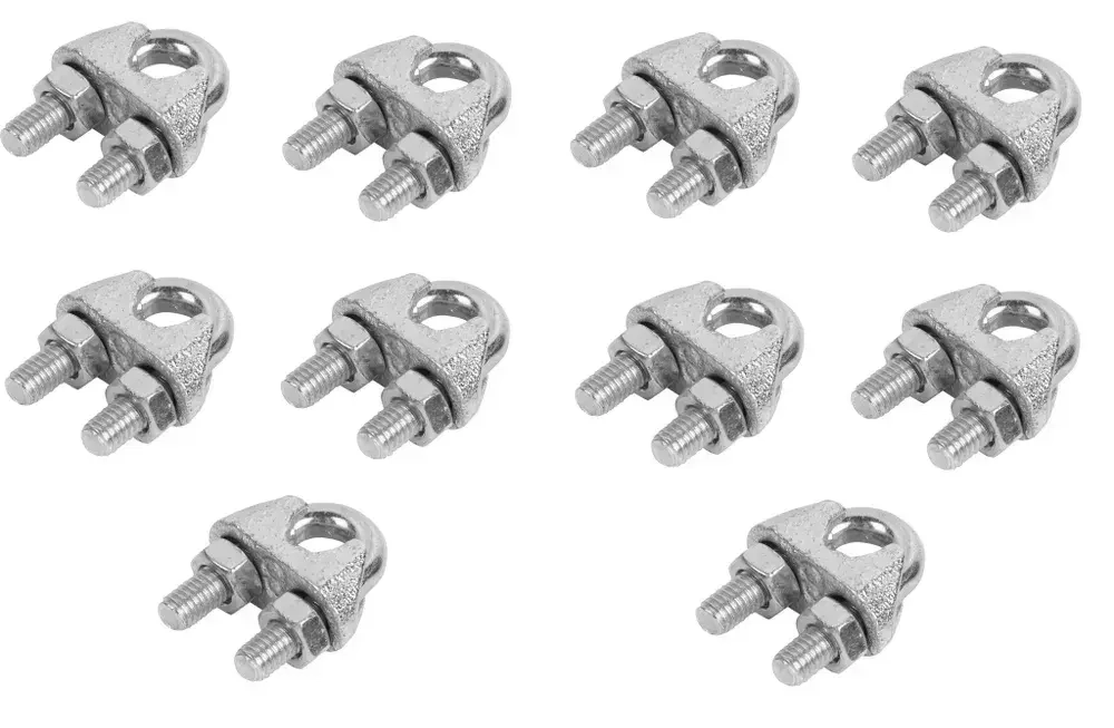Зажим 3 мм для троса 10 шт, крепление для троса из оцинкованной стали