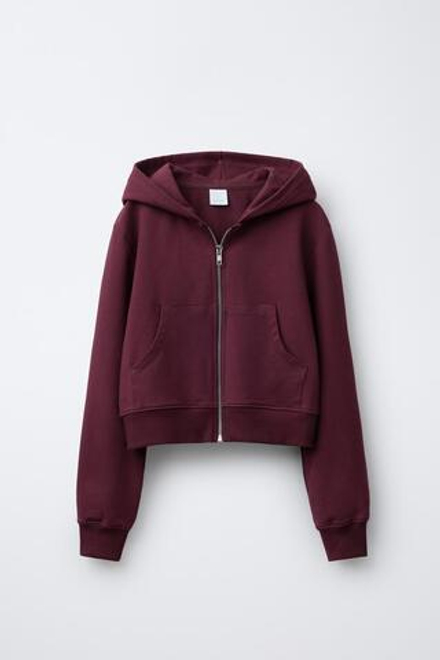 ZARA ТОЛСТОВКА НА МОЛНИИ , БУРГУНДИ