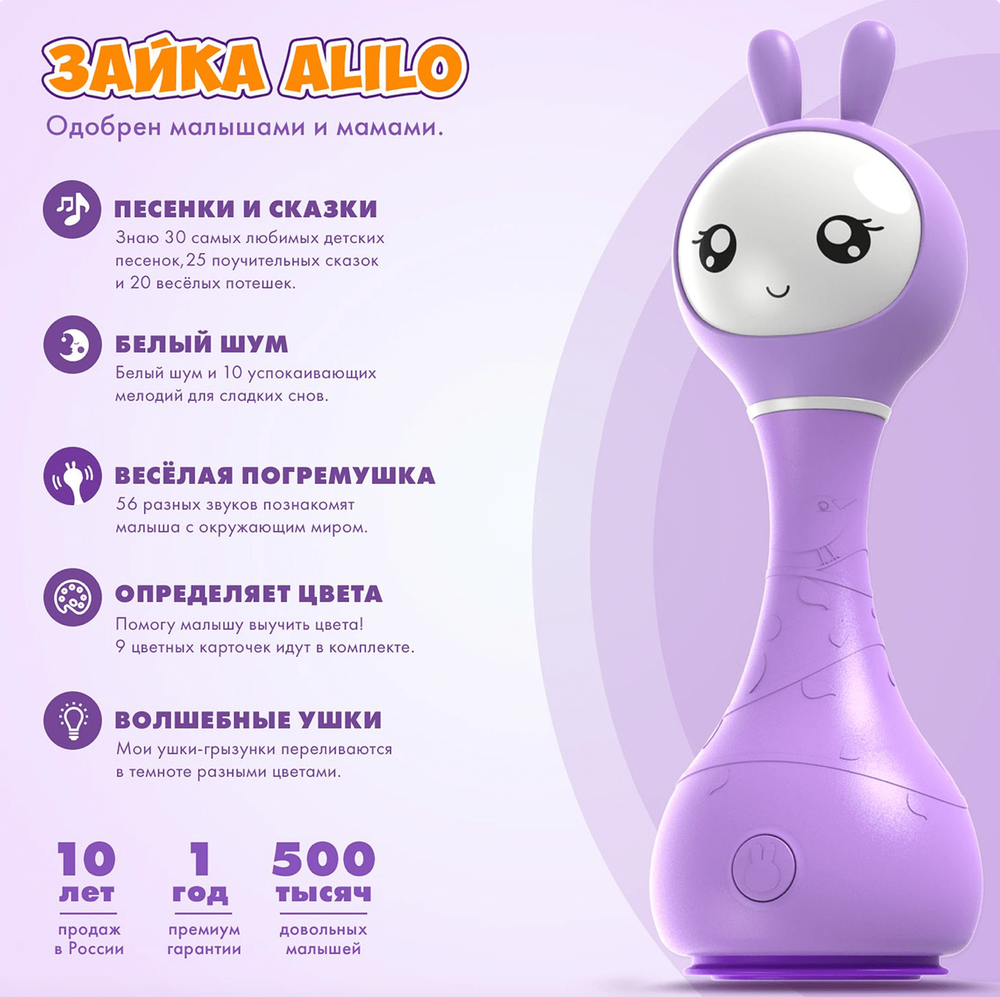 Игрушка alilo Умный зайка R1 Фиолетовый 60906