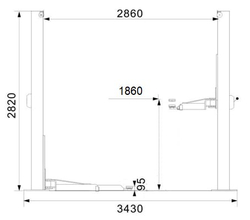Подъемник двухстоечный GW-D4000 380 Great Wolf, 4000кг