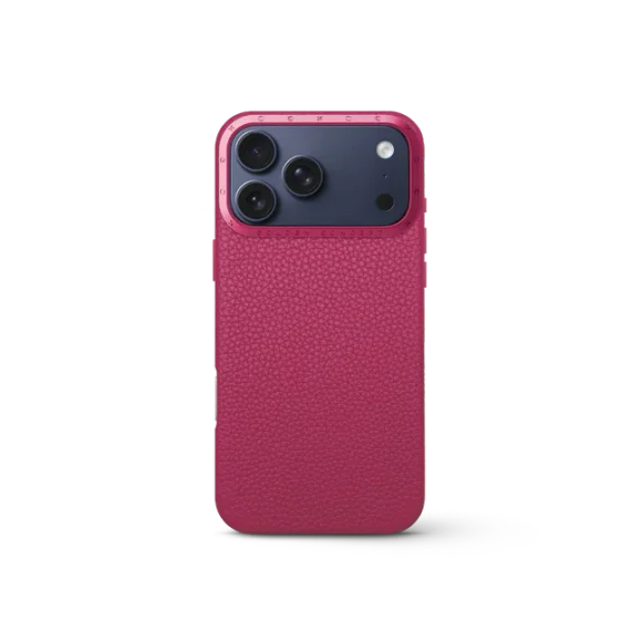 Чехол для iPhone 17 - Зернистая кожа - розовый