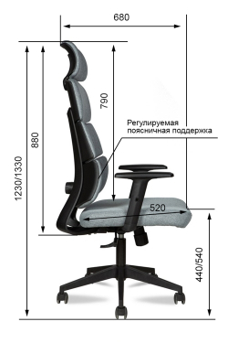 Кресло для офиса МГ-26 ХРОМ ПАУК
