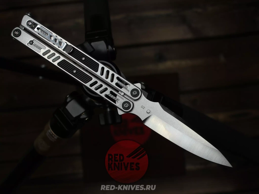 Нож бабочка (балисонг) Reptilian Стикс-02 сталь D2, рукоять сталь + алюминий