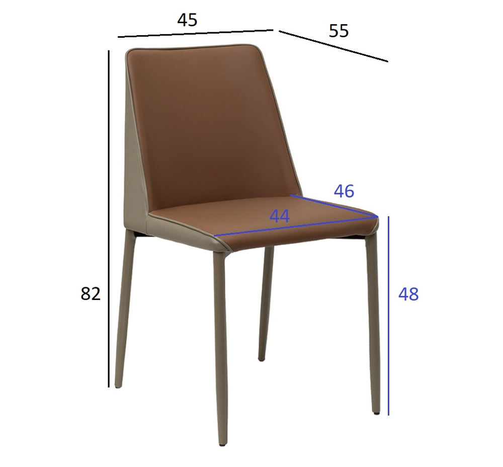 Стул Garda Decor обеденный экокожа терракота, бежевый 55*45*82 см