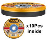 Круг отрезной 125х1.2х22 A 30 RBF Metal/Inox 10 шт. в метал. боксе INGCO MCD121255