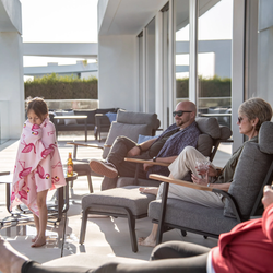 Malmo с 2-х местным диваном, комплект лаунж мебели антрацит/серый, алюминий