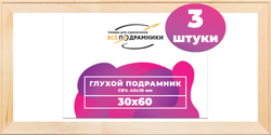 Глухой подрамник 30x60 см. сеч. 40х18 мм. (3 штуки)