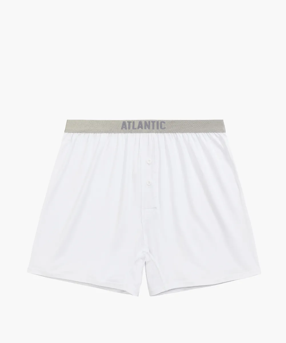 Мужские трусы боксеры Atlantic, 1 шт. в уп., пима хлопок, белые, Basic BMB-005