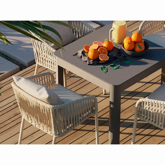 Плетеный стул Terri, серо-бежевый