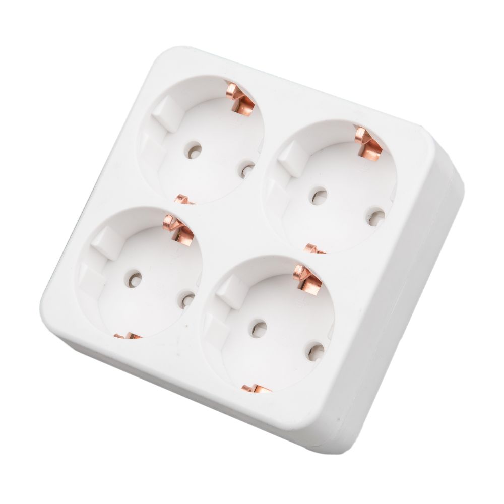 S-GES4-16S WHITE Разветвитель сетевой. с-з. 4 гнезда. 16А. 3500Вт. Белый. ТМ Uniel