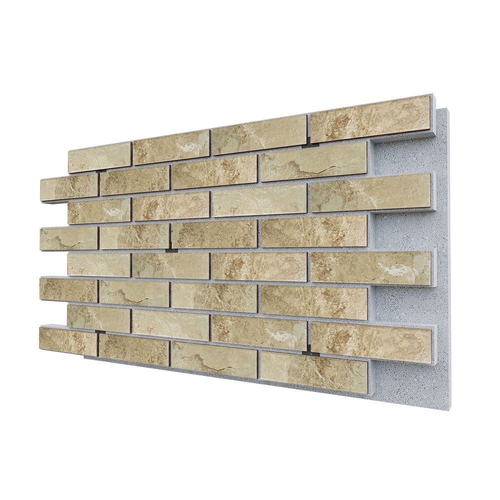 Негорючая термопанель ППС PRO Керамин Колорадо 3 Бежевый 0,612 м², 1020x600 мм