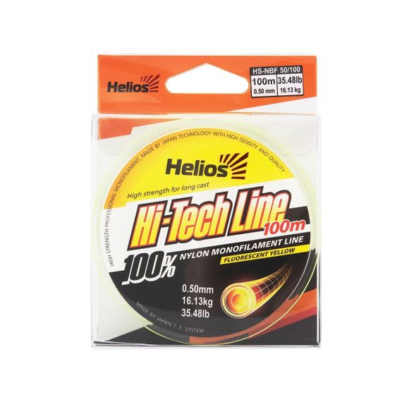 Леска Helios Hi-tech Line Nylon Fluorescent Yellow 0,50mm/100 (HS-NBF 50/100)