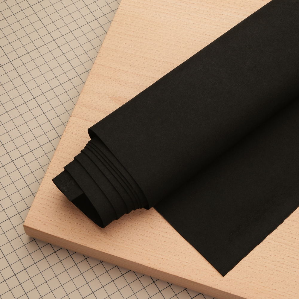 Микрофибра 0,7 мм а-ля велюр, цвет черный, лист 140*50 см