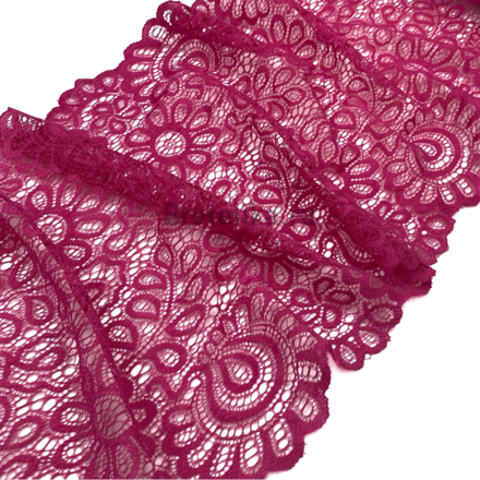 Кружево эластичное малиновое 20 см