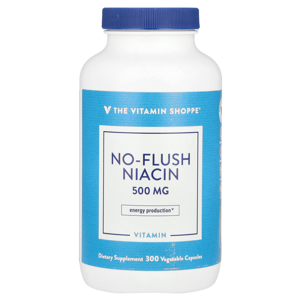 The Vitamin Shoppe, Ниацин без смывания, 500 мг, 300 растительных капсул