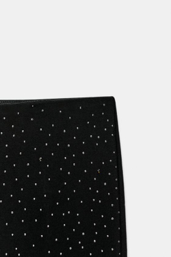 ZARA ЛЕГИНСЫ С ВЫСОКОЙ ПОСАДКОЙ И БЛЕСКОМ, ЧЕРНЫЙ