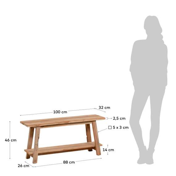 Банкетка Safara 100 см, массив тика