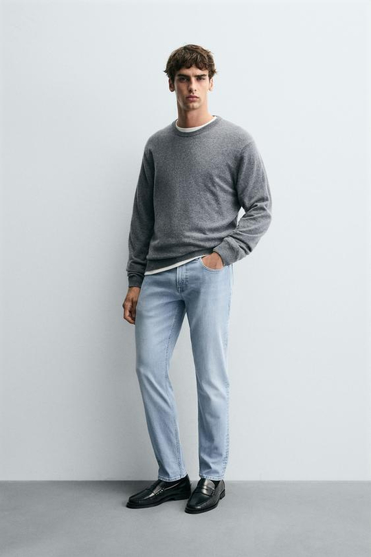 ZARA ДЖИНСЫ SLIM FIT БАЗОВЫЕ, ГОЛУБОЙ