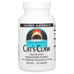 Source Naturals, Растение кошачий коготь, 500 мг, 120 таблеток