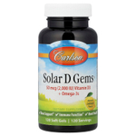Carlson, Solar D Gems®, витамин D3 и омега-3 кислоты, натуральный лимонный вкус, 120 капсул
