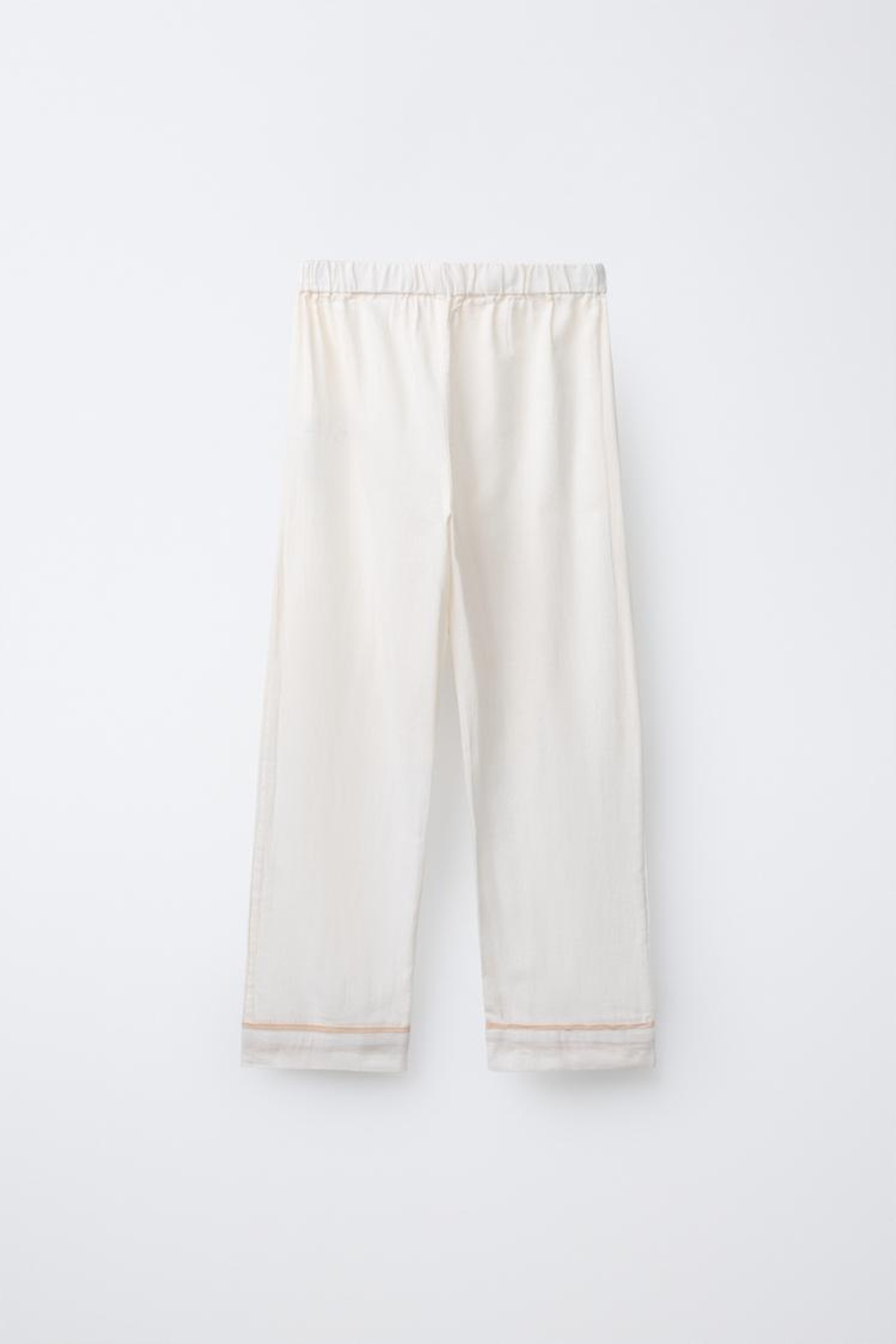 ZARA ПИЖАМА С КОНТРАСТНОЙ ОТДЕЛКОЙ, ЭКРЮ