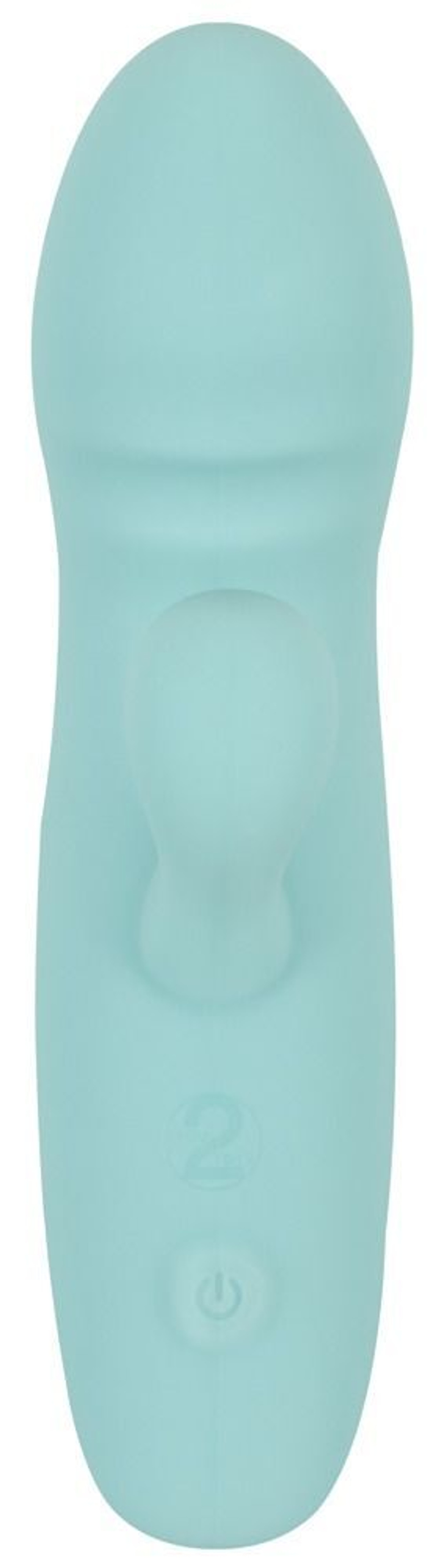 Бирюзовый мини-вибратор с клиторальным отростком Rabbit Vibrator - 15,5 см.