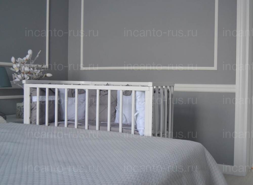 Кроватка Incanto Leeloo приставная, цвет белый