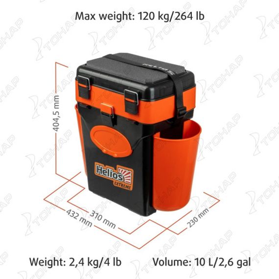 Ящик зимний Helios "FishBox" (10л) оранжевый