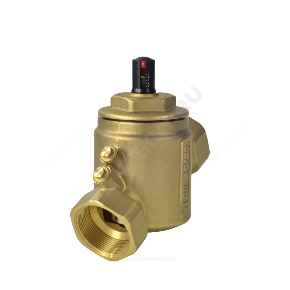Клапан балансировочный автомат латунь R206A Ду 15 G1/2" A Ру25 ВР 0.27612 - 0.8244 м3/ч без ниппелей Giacomini R206AY013