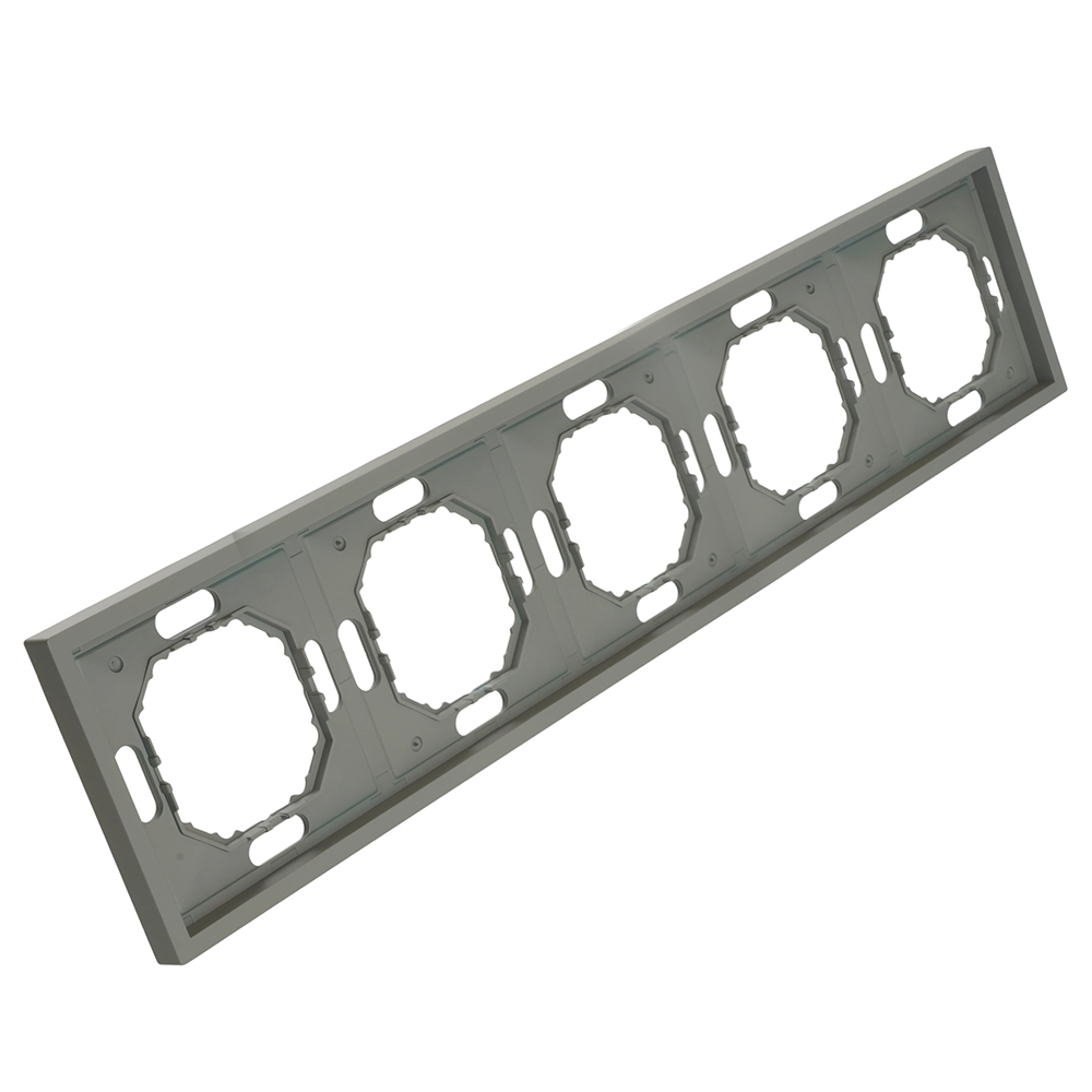 Рамка STEKKER, PFR00-5005-10 5-местная, серия Эмили, платиново-серый, soft touch 49966